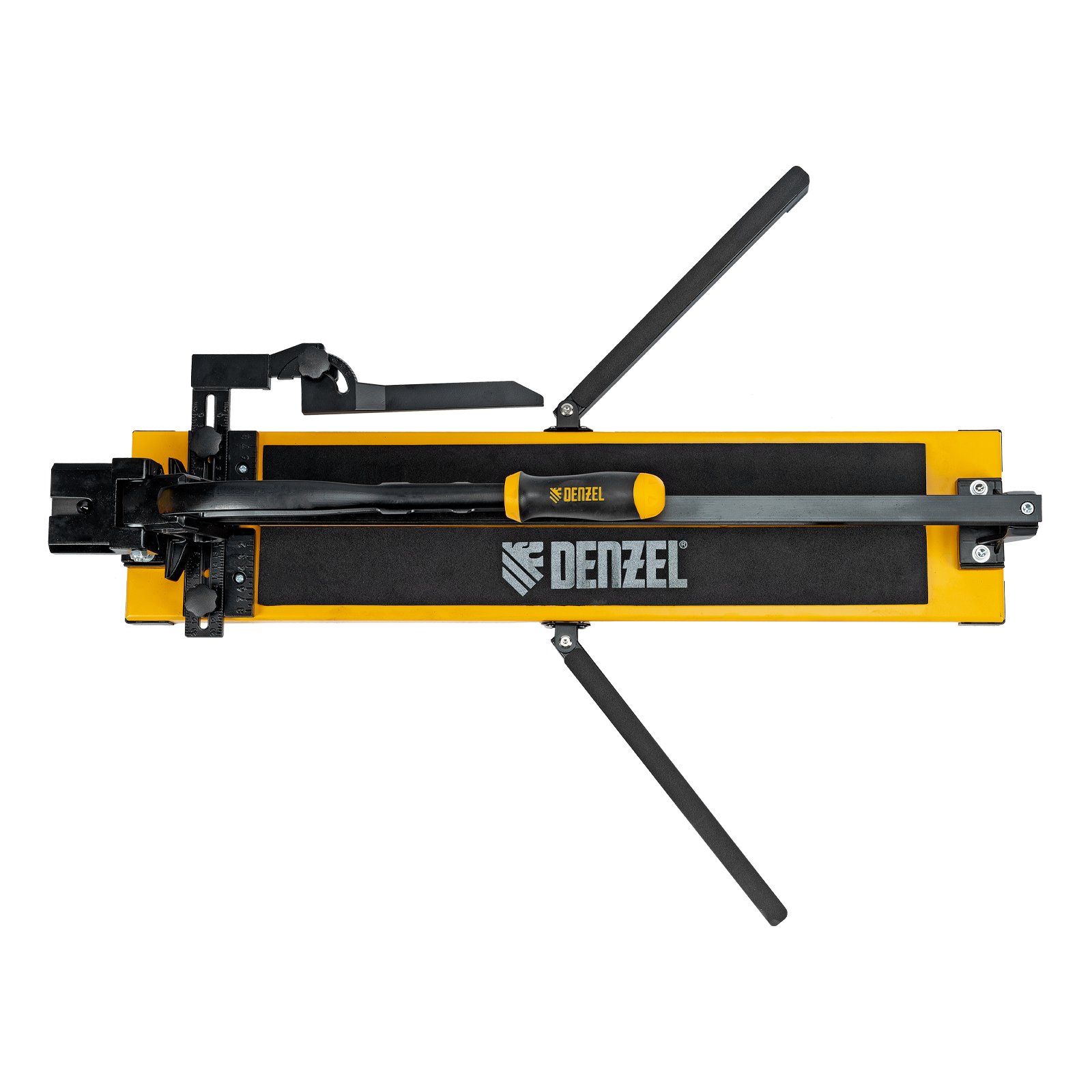 Плиткорез рельсовый 600х16мм, каретка на подш., стальная станина, усил. рукоятка-пенал Denzel