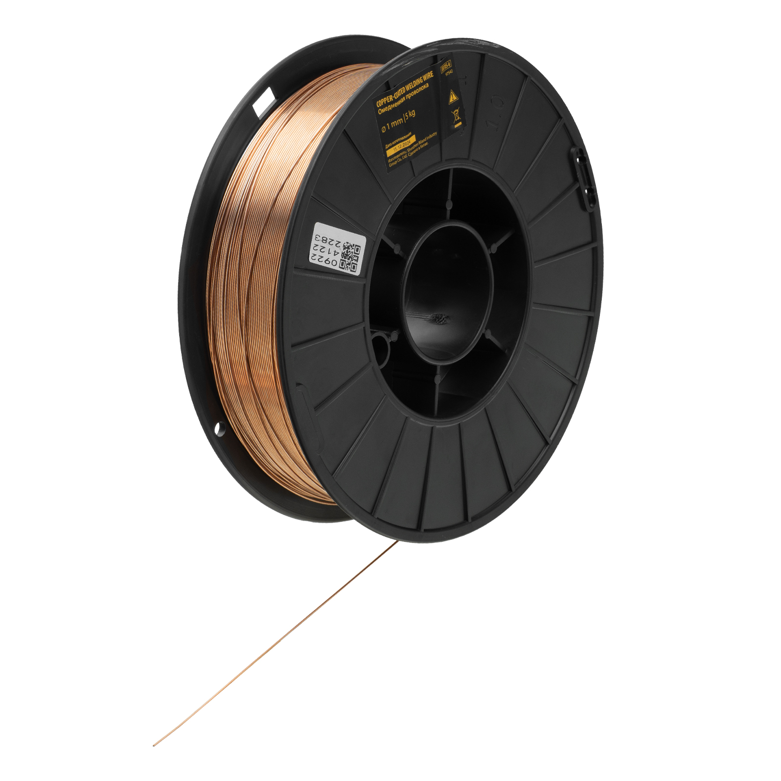 Омедненная проволока ER70S-6, диам. 1 мм, 5 кг, диам. катушки D200 Denzel