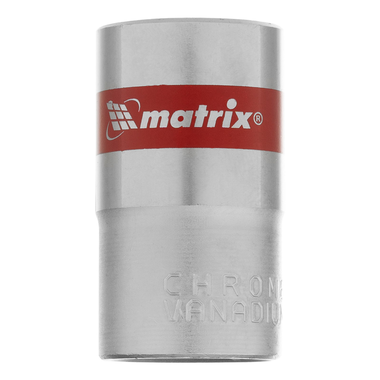 Головка торцевая, 16 мм, шестигранная, CrV, под квадрат 1/2, хромированная Matrix