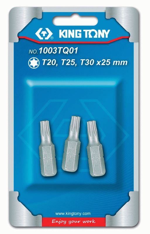 Набор вставок (бит) 1/4", Torx, Т20, Т25, Т30, 3 предмета KING TONY 1003TQ01