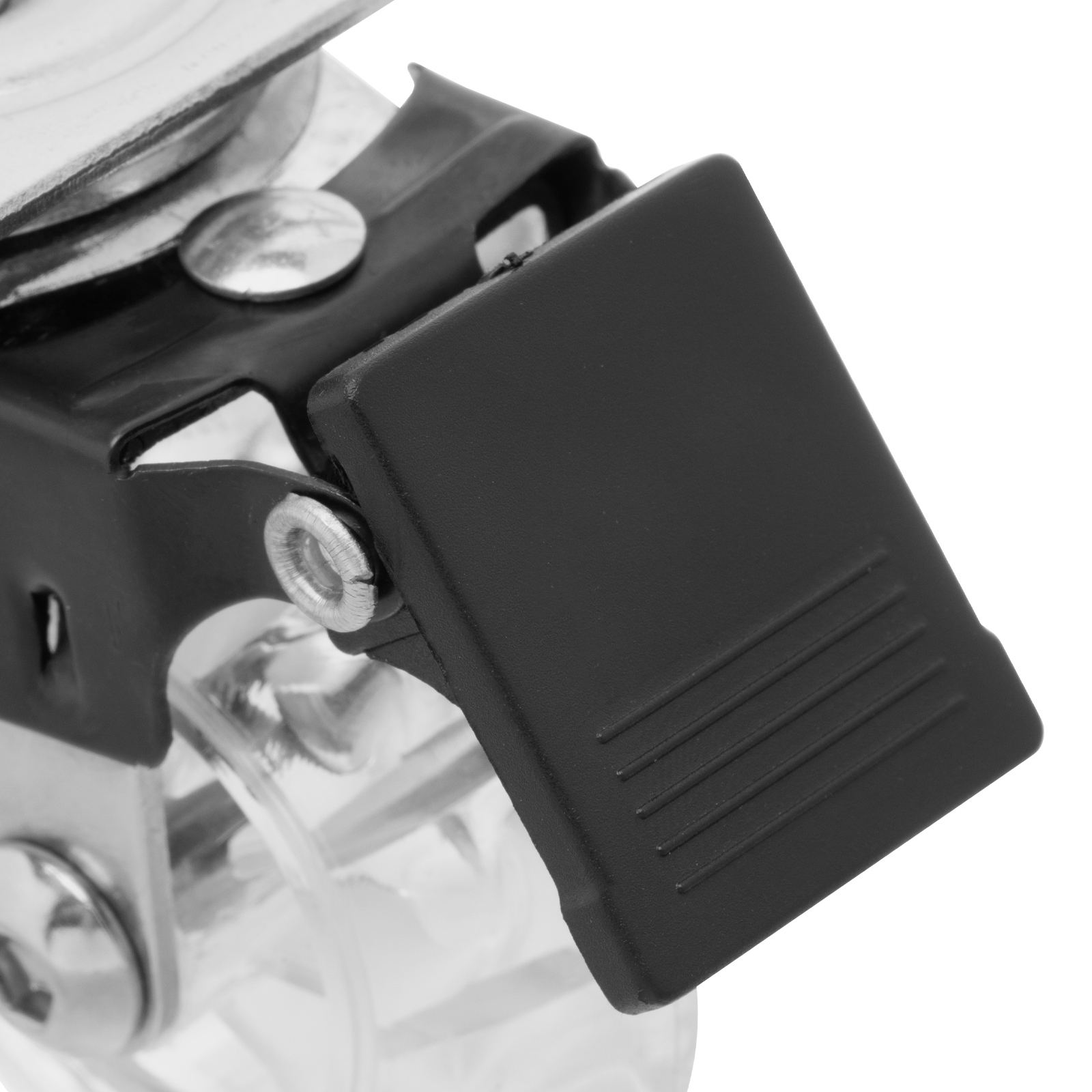 Колесо ПУ прозрачное поворотное с тормозом d-50 мм, крепление платформенное Сибртех