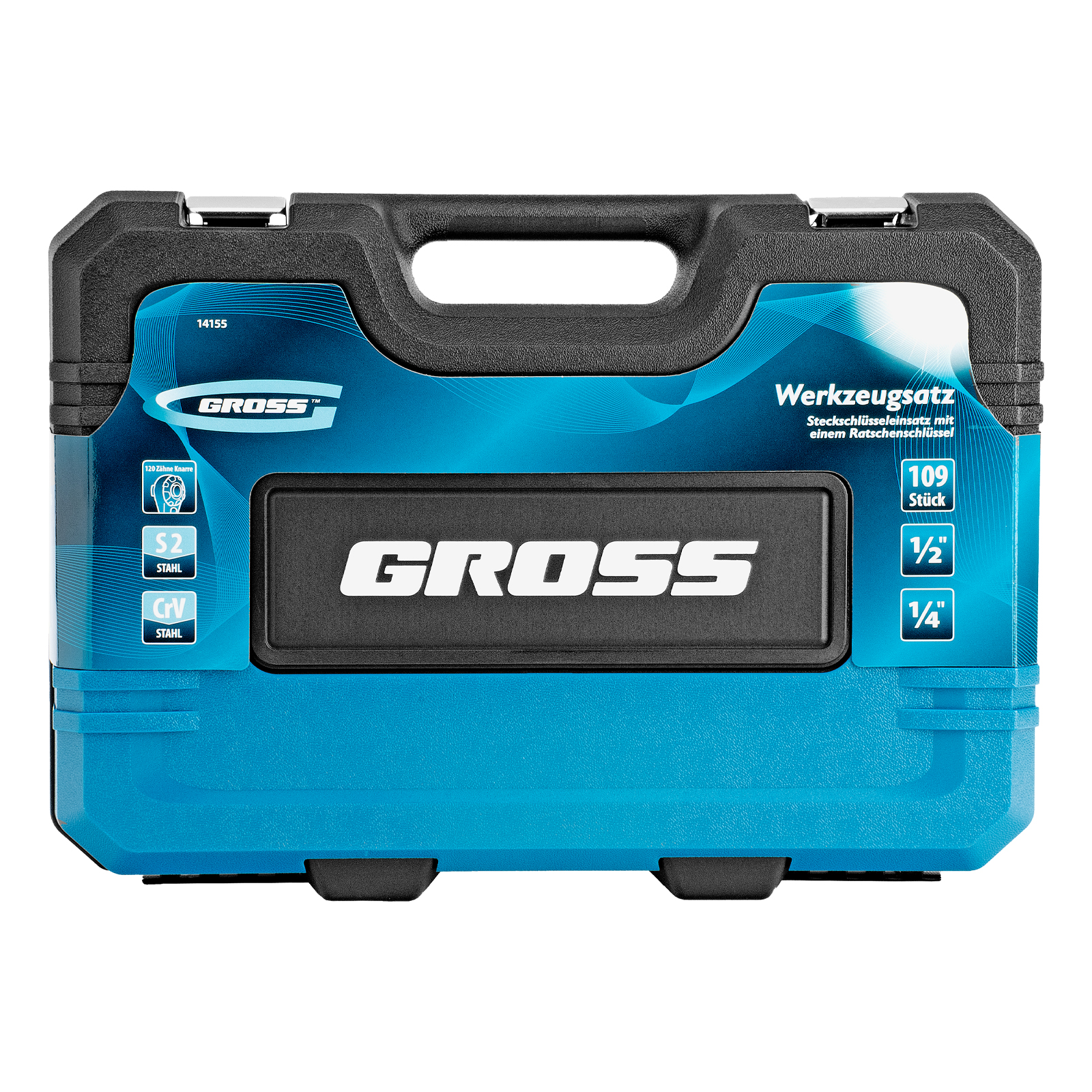 Набор инструментов, 1/4", 1/2", CrV, 120 зубьев, 109 предметов Gross