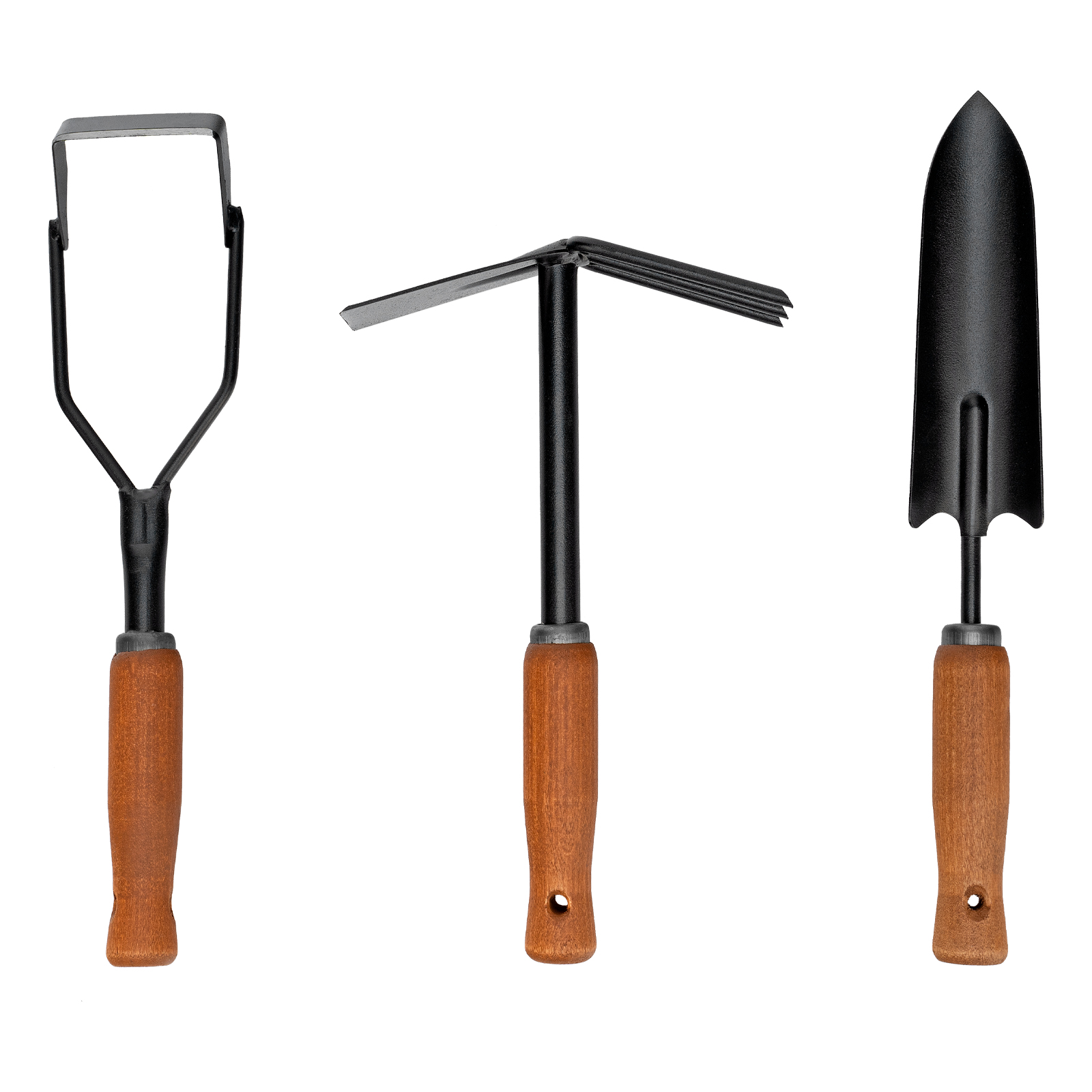 Набор садового инструмента, деревянные рукоятки, 3 предмета Palisad