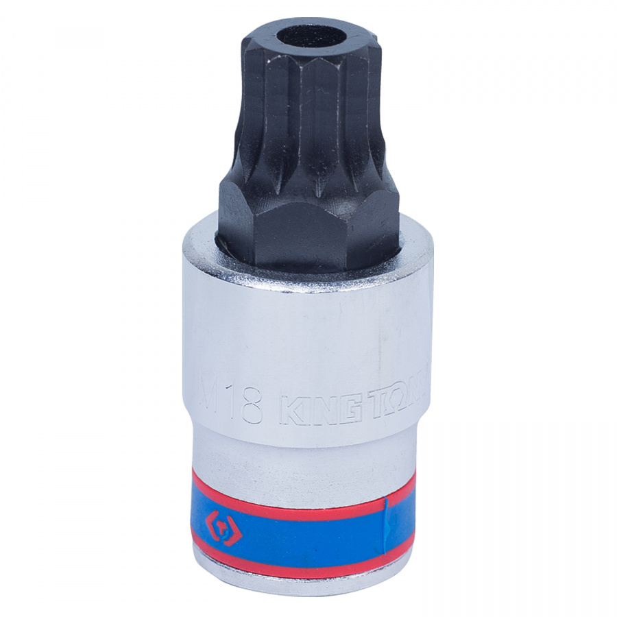 Насадка (бита) торцевая 1/2", Spline, M18, L = 66 мм, с отверстием KING TONY 402B18