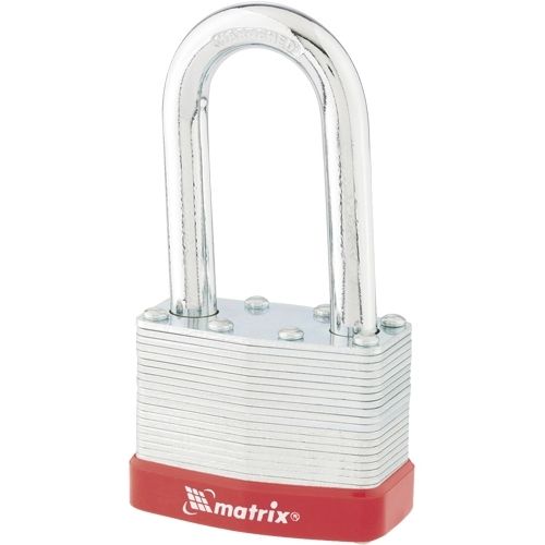 Замок навесной, 50 мм, удлиненная дужка Matrix