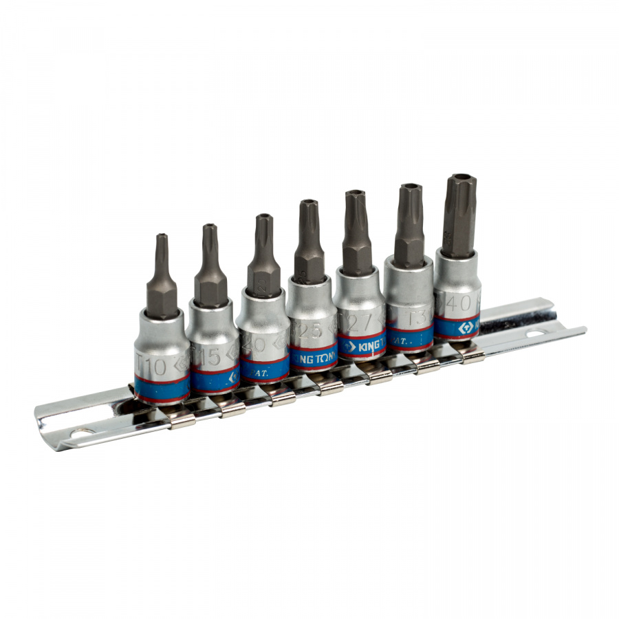 Набор торцевых насадок 1/4", Torx, Т10-Т40 мм, L = 37 мм, 7 предметов KING TONY 2107PR