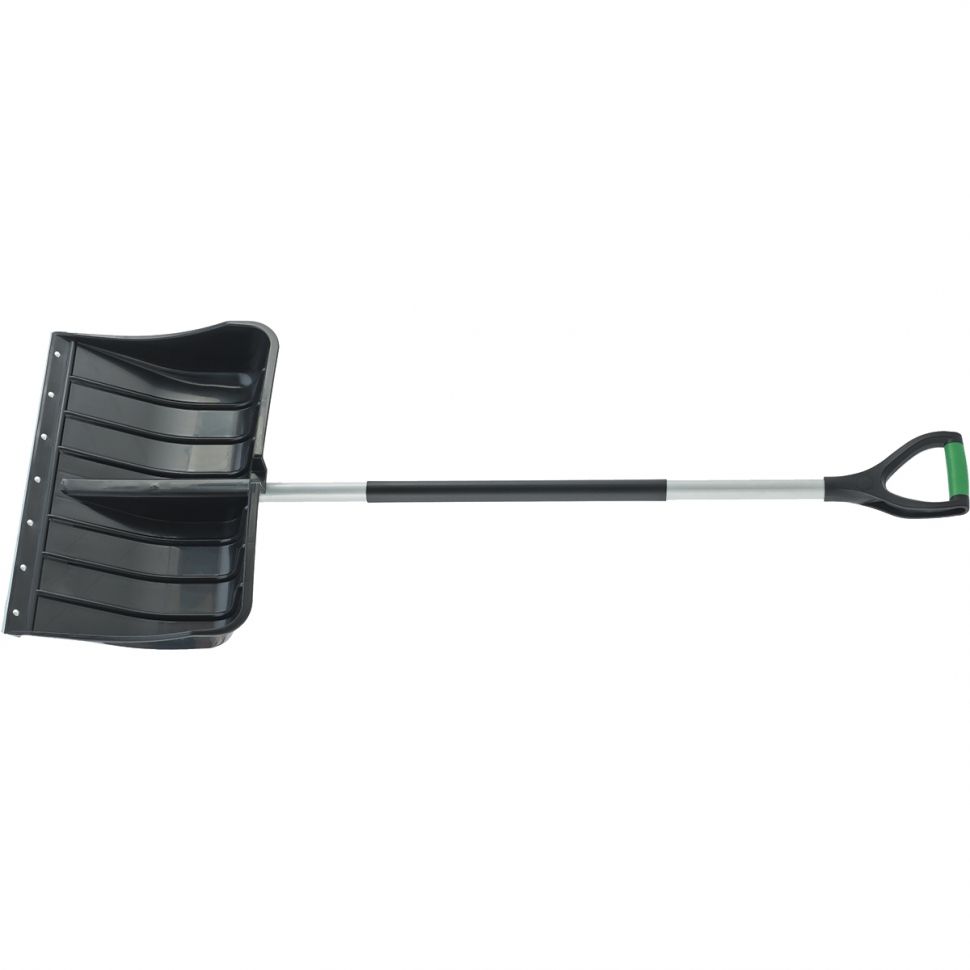 Лопата для уборки снега пластиковая, 540 х 375 х 1520 мм, стальной черенок,стальная планка, Palisad