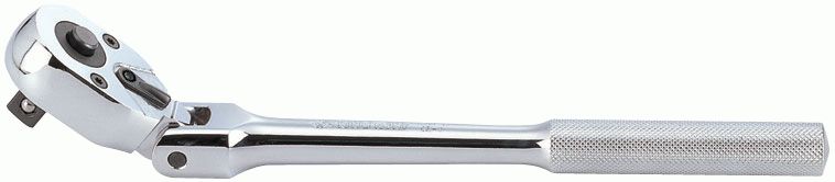 Трещотка 1/2", 300 мм, 32 зубца, флажковая с кнопкой, шарнирная KING TONY 4781-12F