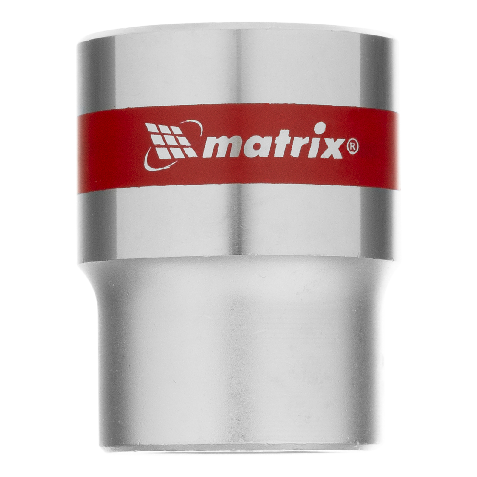 Головка торцевая, 22 мм, двенадцатигранная, CrV, под квадрат 1/2, хромированная Matrix