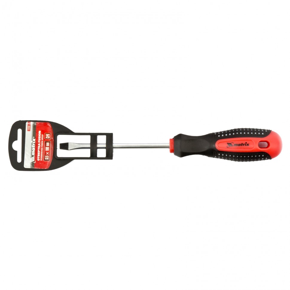 Отвертка Fusion, SL5 х 100 мм, CrV, трехкомпонентная рукоятка "Anti slip" Matrix