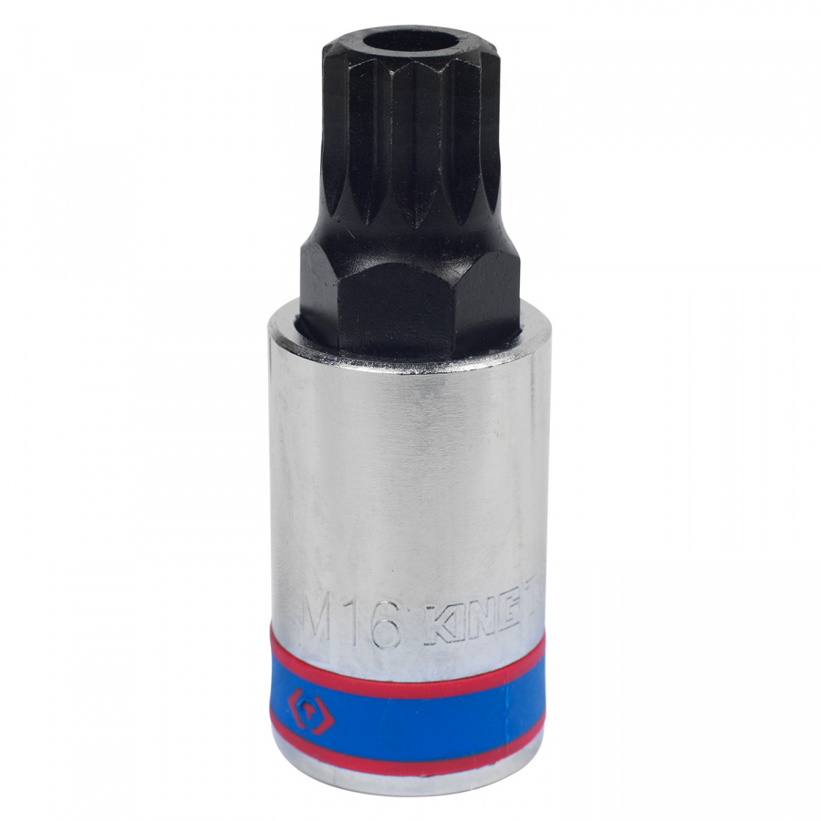 Насадка (бита) торцевая 1/2", Spline, M16, L = 66 мм, с отверстием KING TONY 402B16