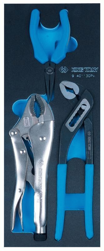 Набор пассатижи, переставные клещи и зажим, ложемент, 3 предмета KING TONY 9-40113GPV