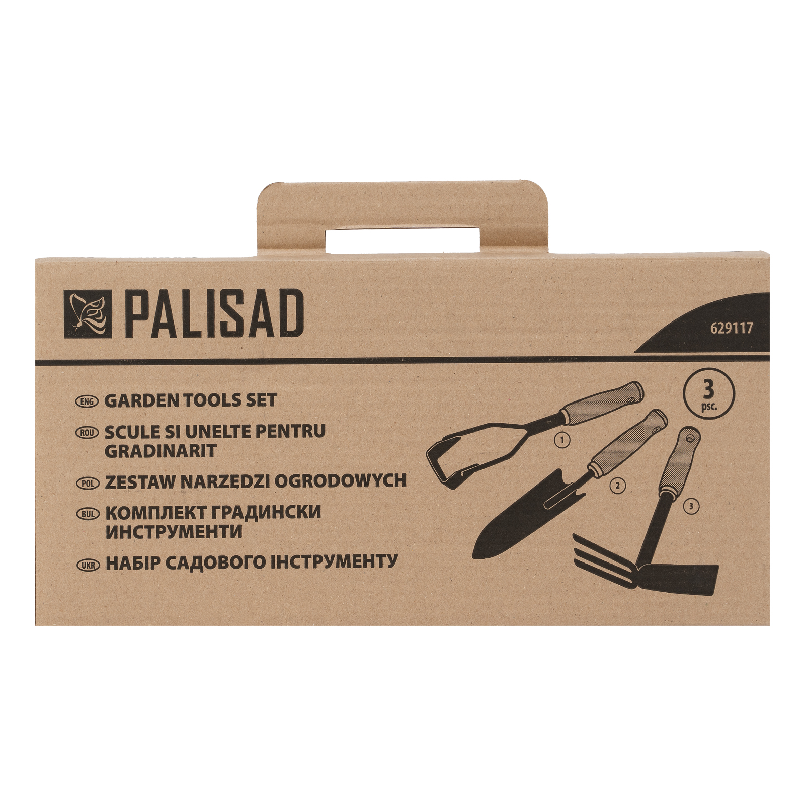 Набор садового инструмента, деревянные рукоятки, 3 предмета Palisad