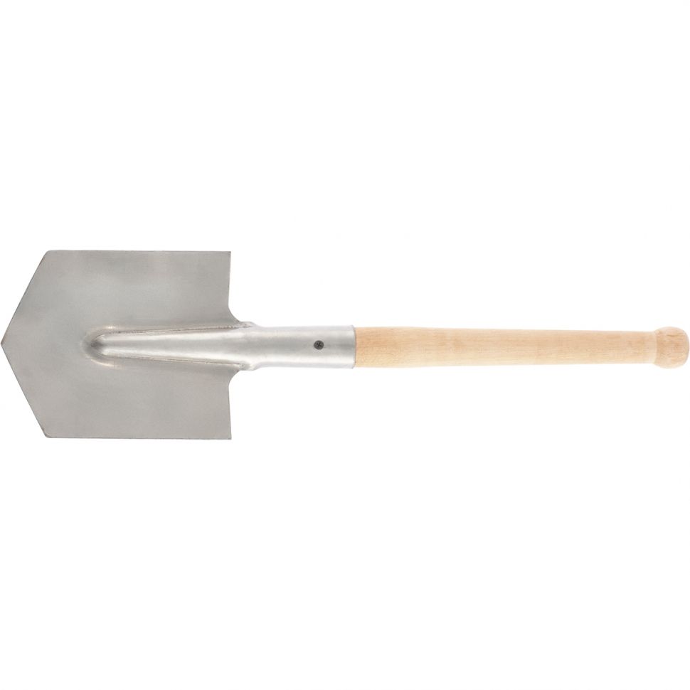 Лопата саперная, нержавеющая сталь, 153х180х585 мм, деревянный черенок, Россия, Сибртех