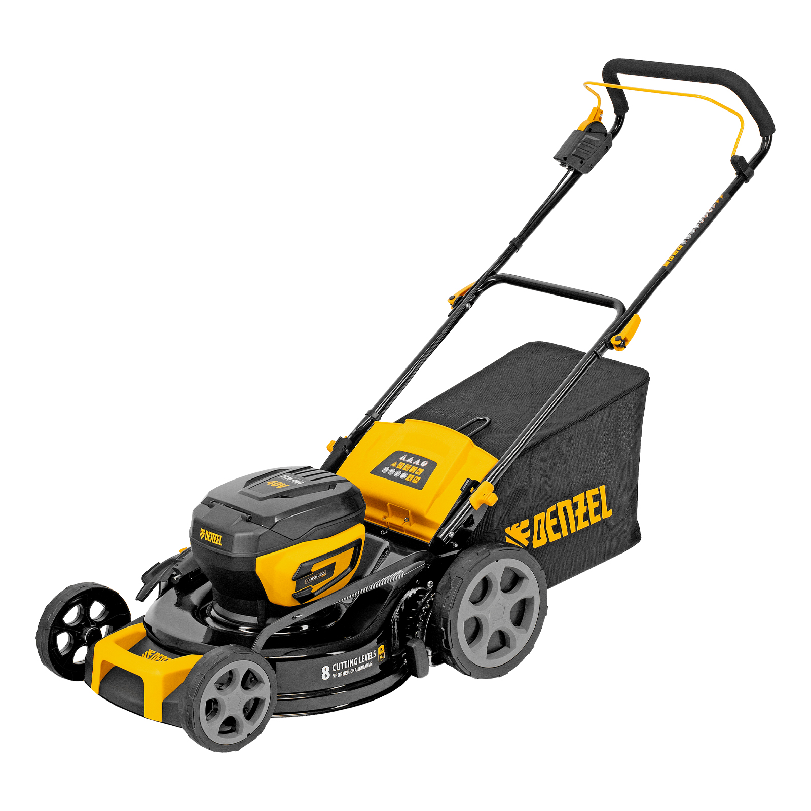 Газонокосилка аккумуляторная бесщет. DLM-460, 460 мм, травосб. 65 л., Li-Ion, 40 В Denzel