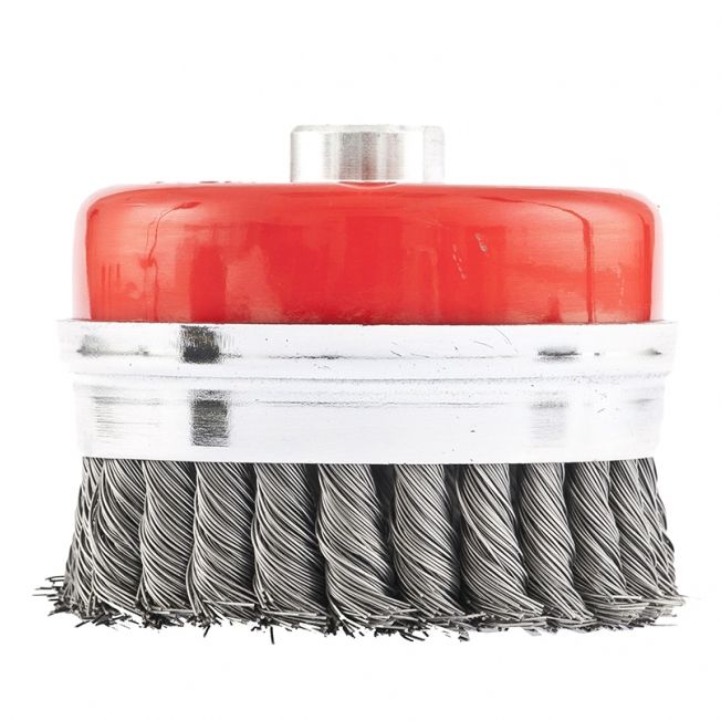 Щетка для УШМ Heavy Duty, 80 мм, М14, "чашка", крученая проволока 0.5 мм Matrix