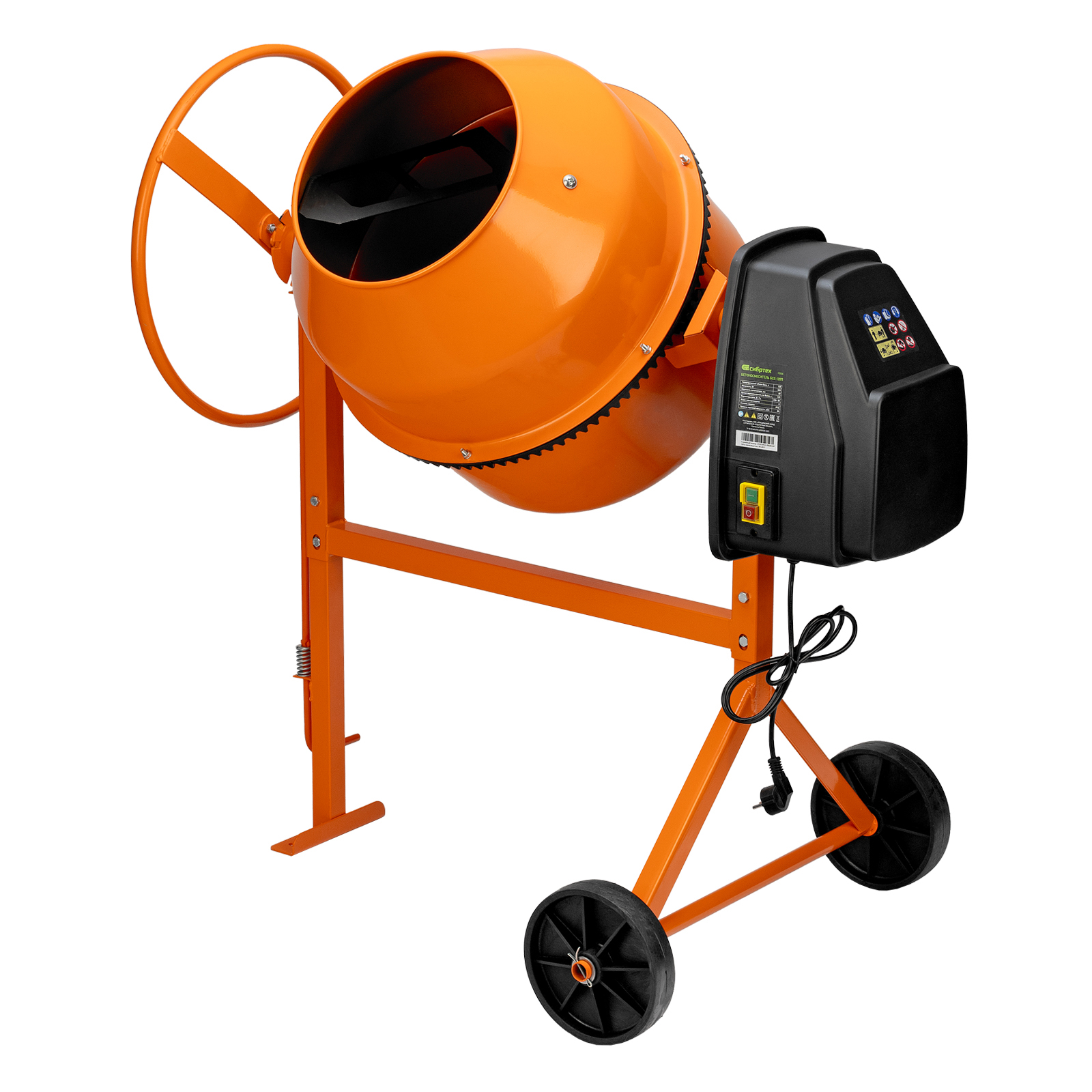 Бетоносмеситель БСЕ-120П, 120 л, 500 Вт, полиамидный венец Сибртех