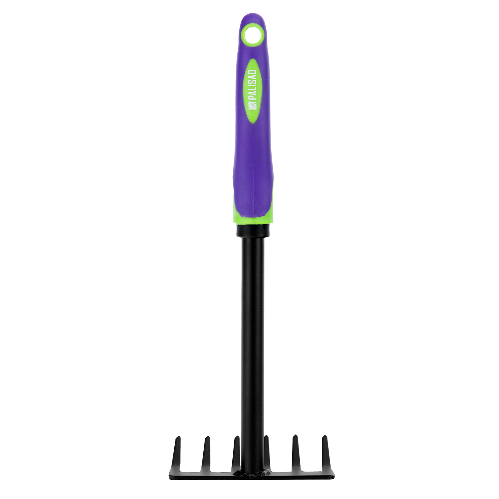 Грабли 6-зубые, 110х300 мм, стальные, обрезиненная эргономичная рукоятка, LSR1 Palisad
