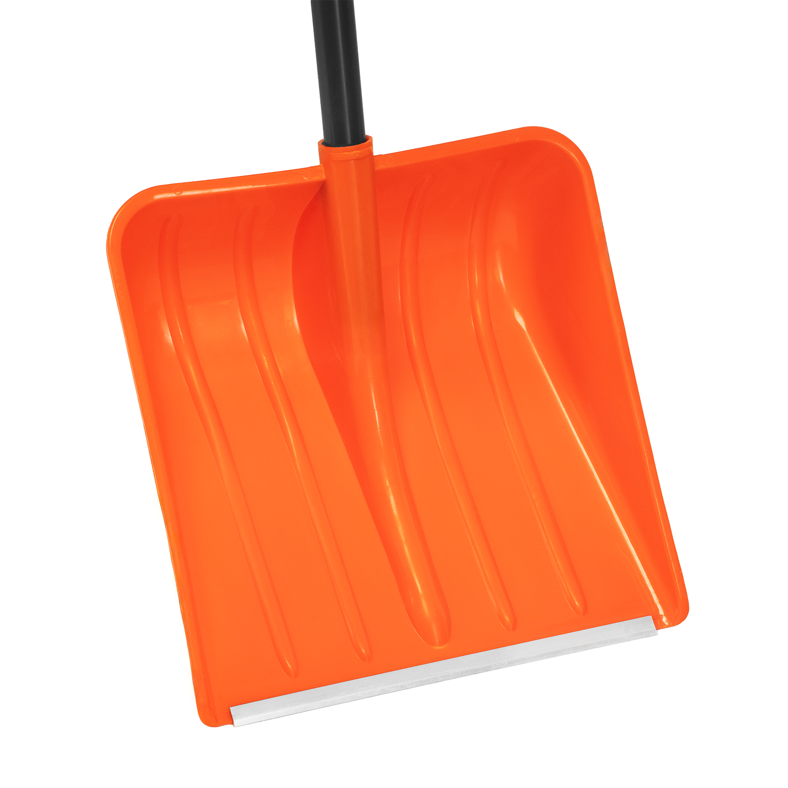 Лопата для уборки снега пластиковая, 400х405х1380 мм, стальной черенок, усиленная Сибртех