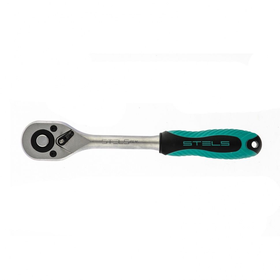 Ключ-трещотка 3/8", CrV, 72 зуба, с быстрым сбросом, матовый хром Stels