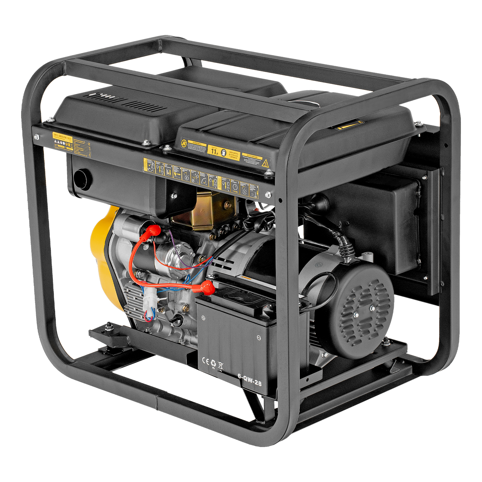 Генератор дизельный DES-55E, 5,5 кВт, 230 В, 11 л, электростартер Denzel