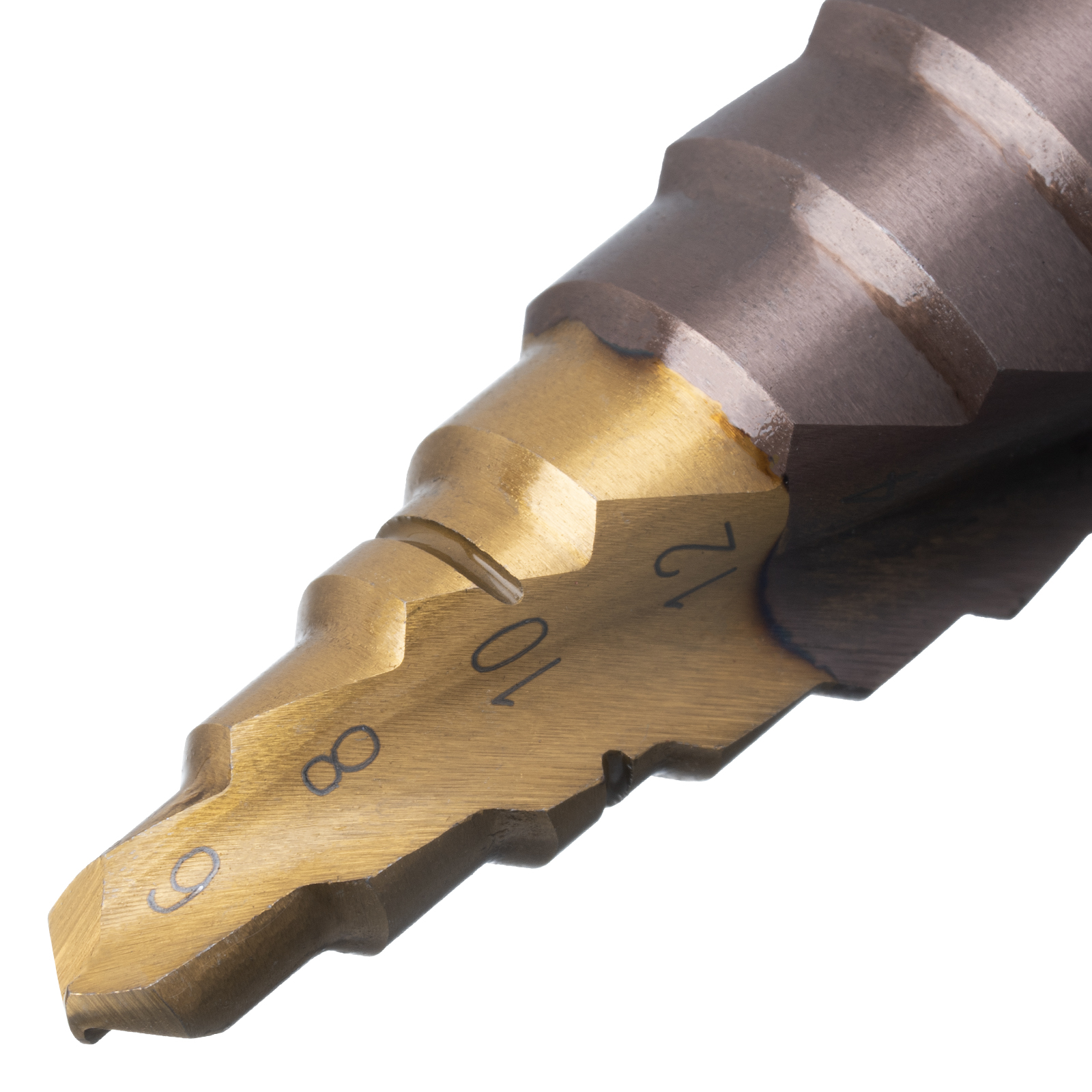 Сверло ступенчатое, 6-8-10-12-14-16-18-20-22-24-26-28-30мм, Р6М5К5, 6-гр. хвостовик Denzel