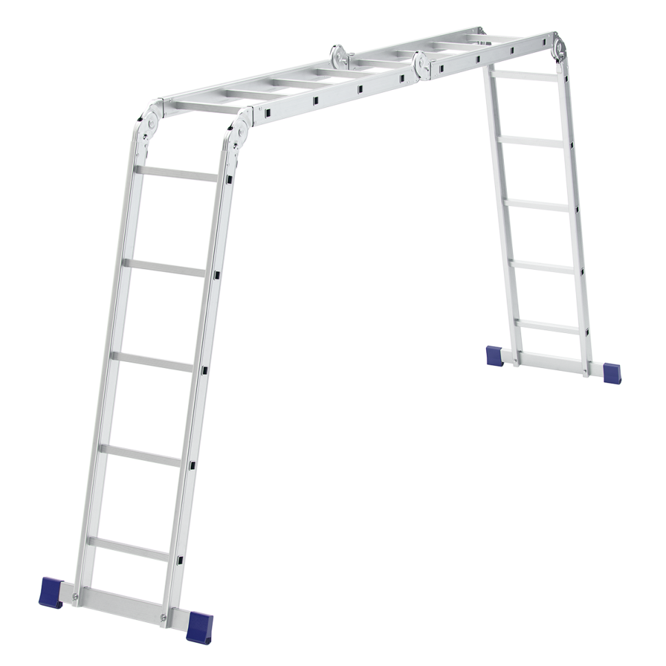 Лестница шарнирная алюминиевая, 2 х 4 + 2 х 5, Россия, Сибртех
