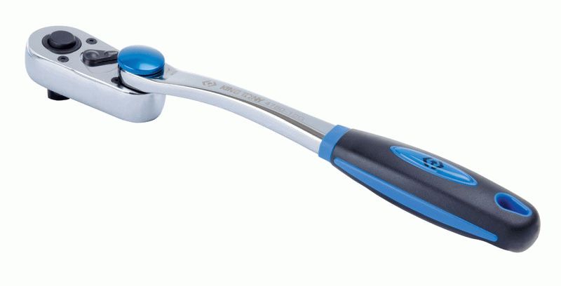 Трещотка 1/2", 300 мм, 72 зубца, флажковая с кнопкой, поворотная муфта KING TONY 4780-12G