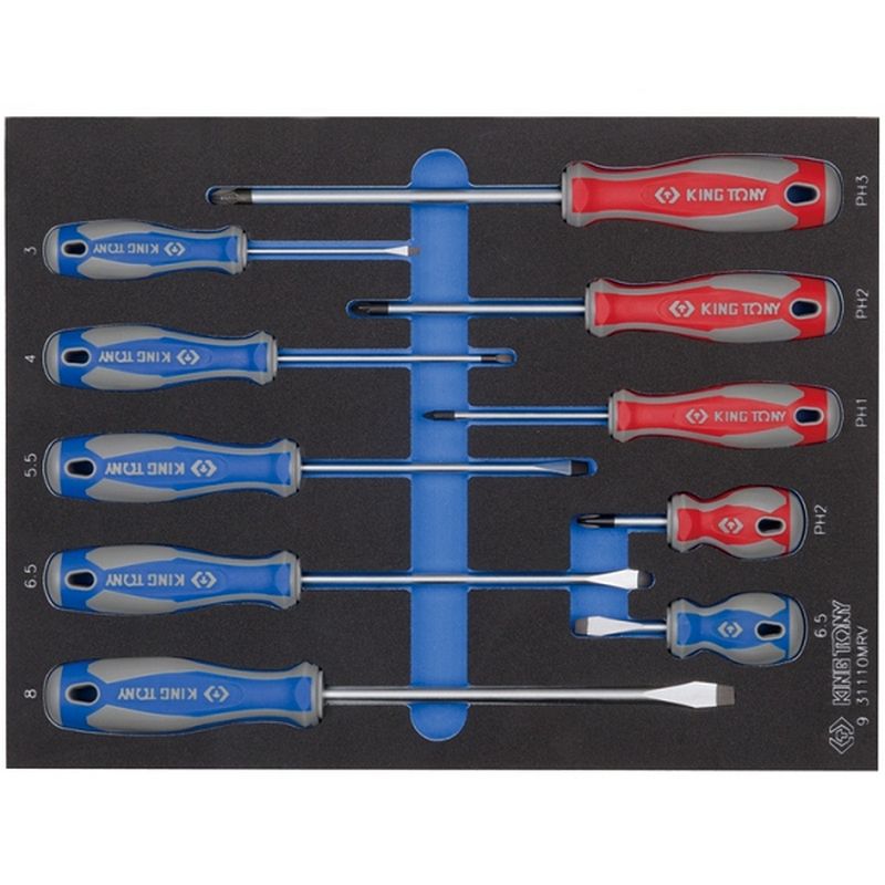 Набор отверток, ложемент, 10 предметов KING TONY 9-31110MRV