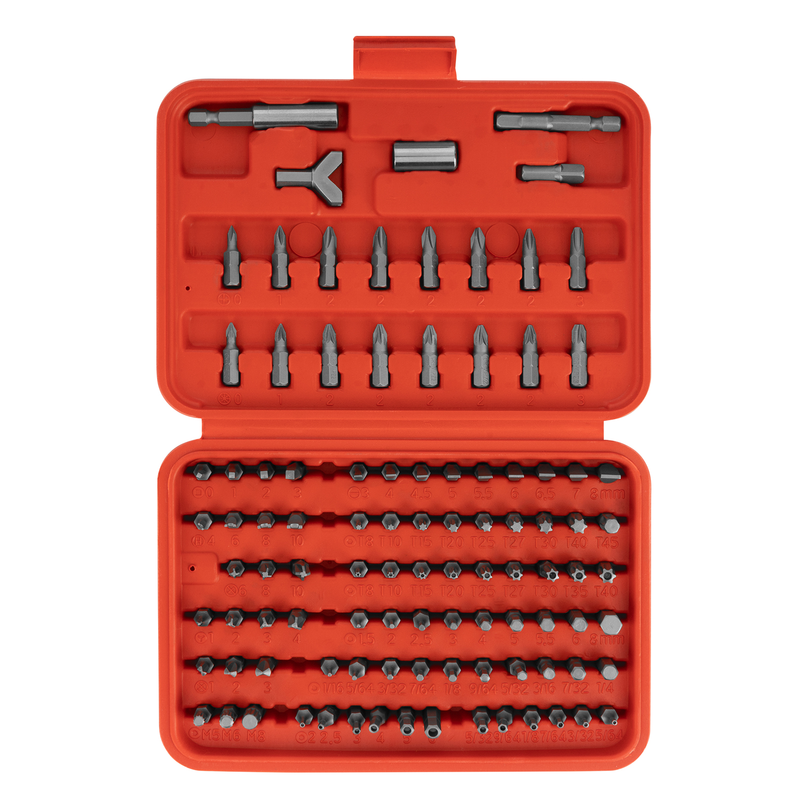 Набор бит, адаптеры для бит, CrV, 100 предметов, пластиковый кейс Sparta