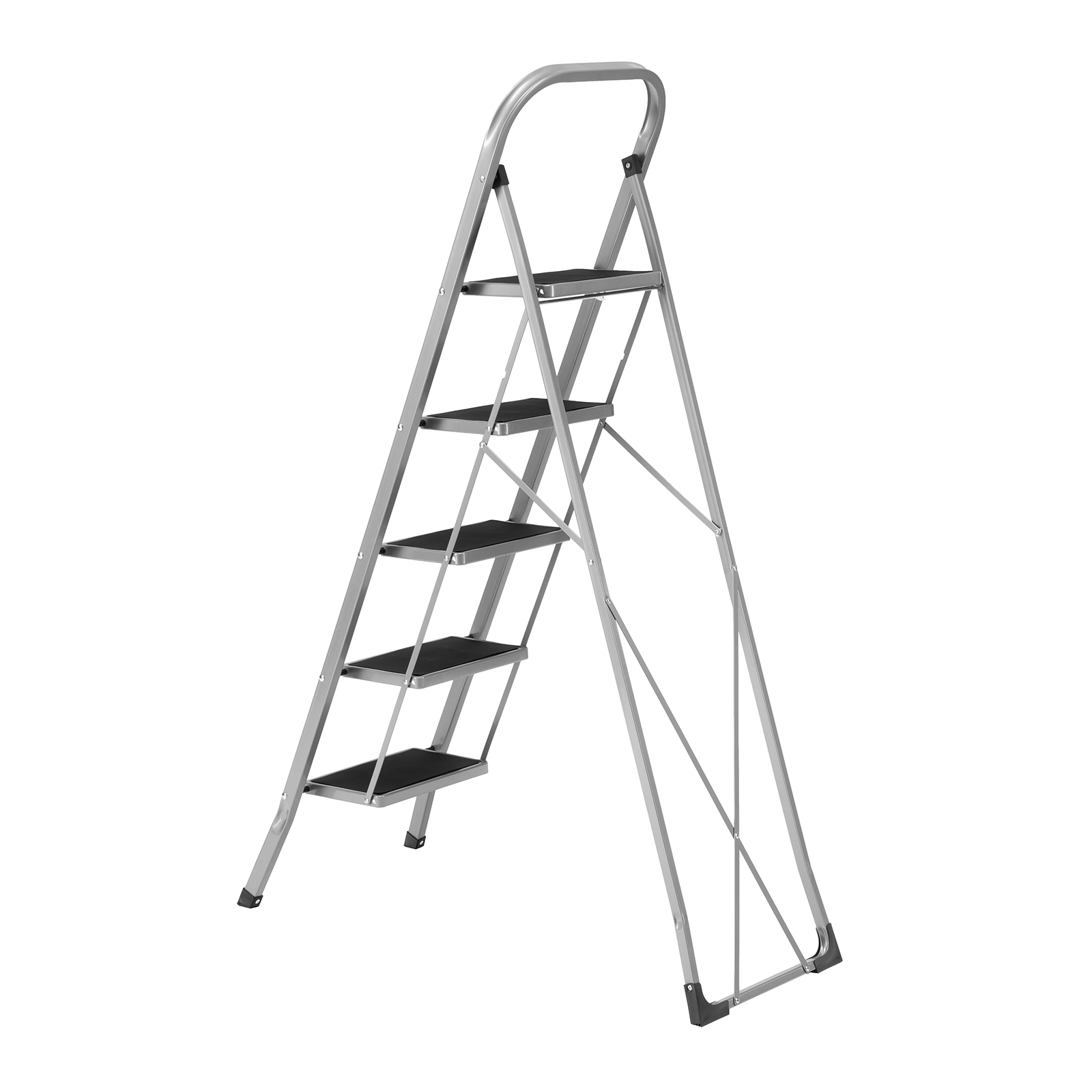 Стремянка стальная, 5 широких ступеней 20х30 см с полимерным покрытием Сибртех