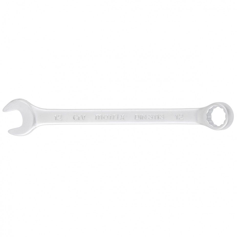 Ключ комбинированный, 12 мм, CrV, матовый хром Matrix
