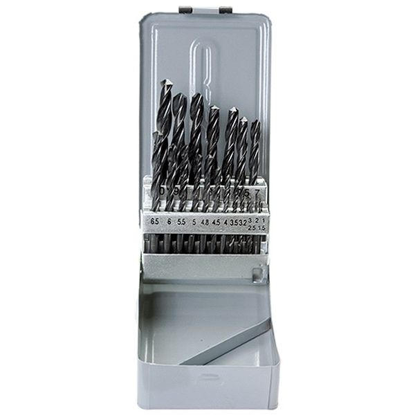 Набор сверл по металлу, 1-10 мм, (через 0.5 мм +3.2 и 4.8 мм), HSS, 21 шт, металлический бокс, цилиндрический хвостовик Sparta