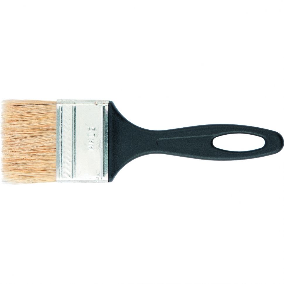 Кисть флейцевая "Стандарт", 25 х 6 мм, натуральная щетина, пластиковая ручка Сибртех