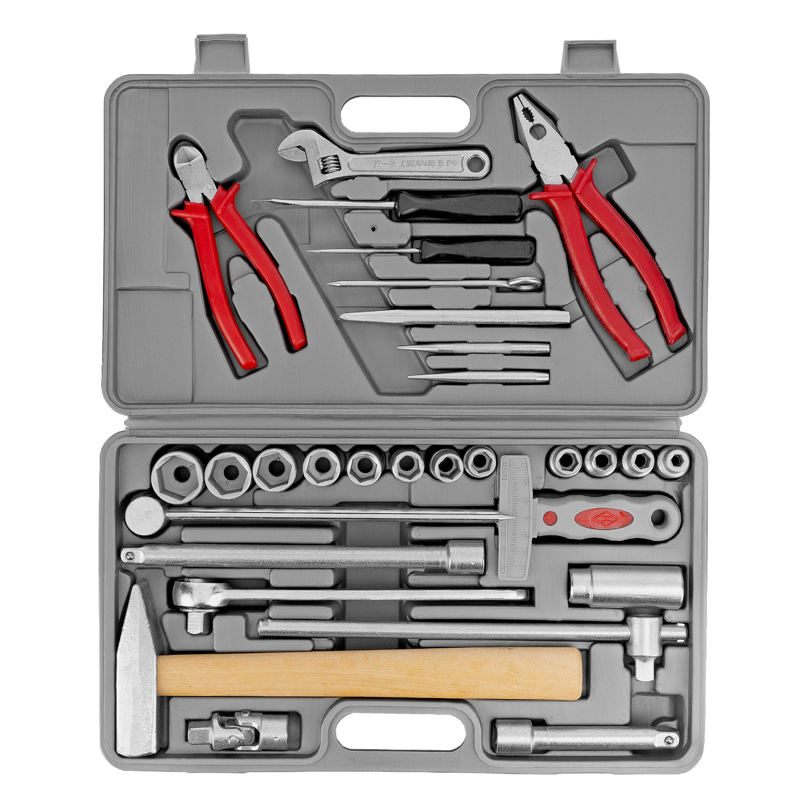 Набор слесарно-шоферского инструмента "Универсал-2", пластиковый бокс (НИЗ)