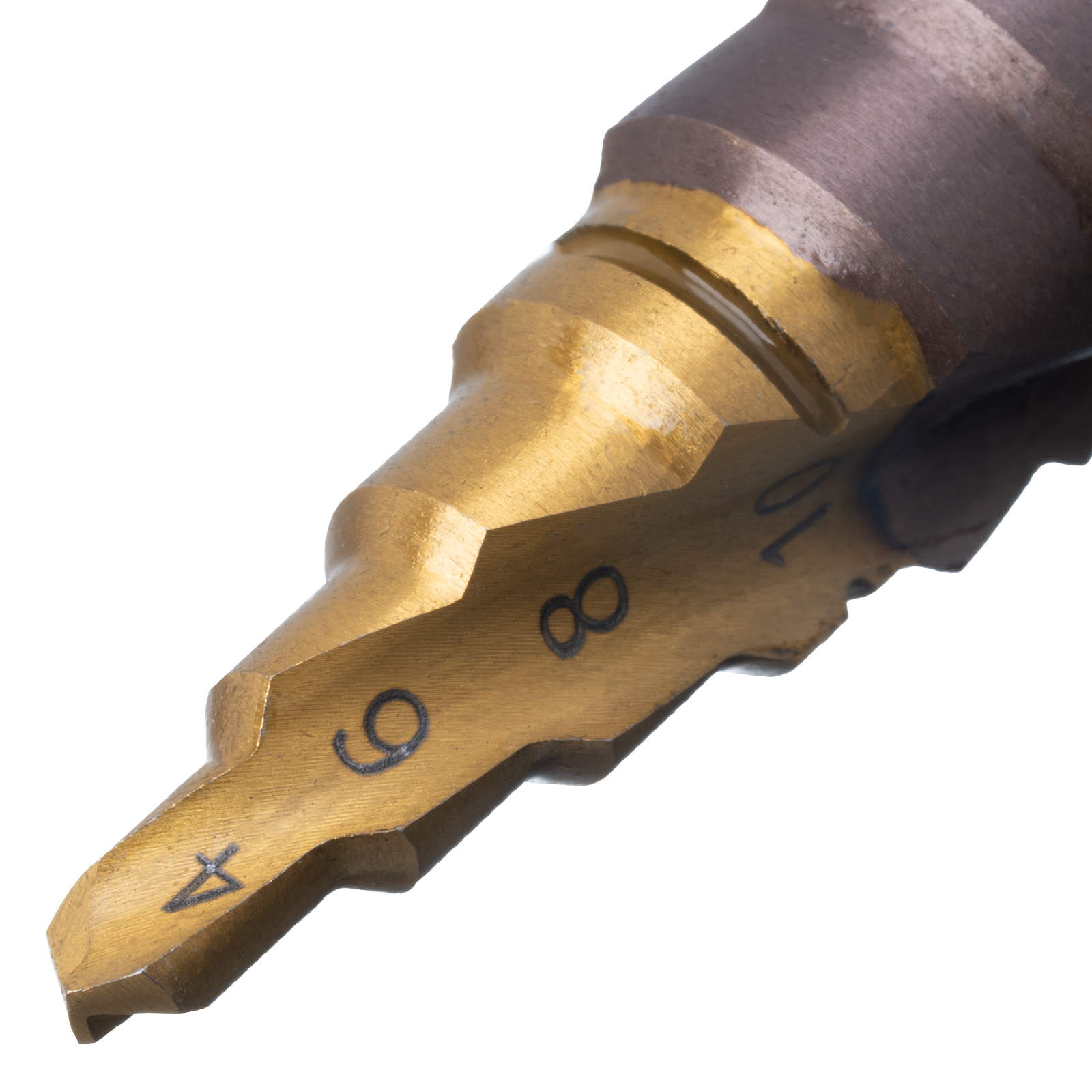 Сверло ступенчатое 4-6-8-10-12-14-16-18-20 мм, Р6М5К5, 6-гр. хвостовик Denzel