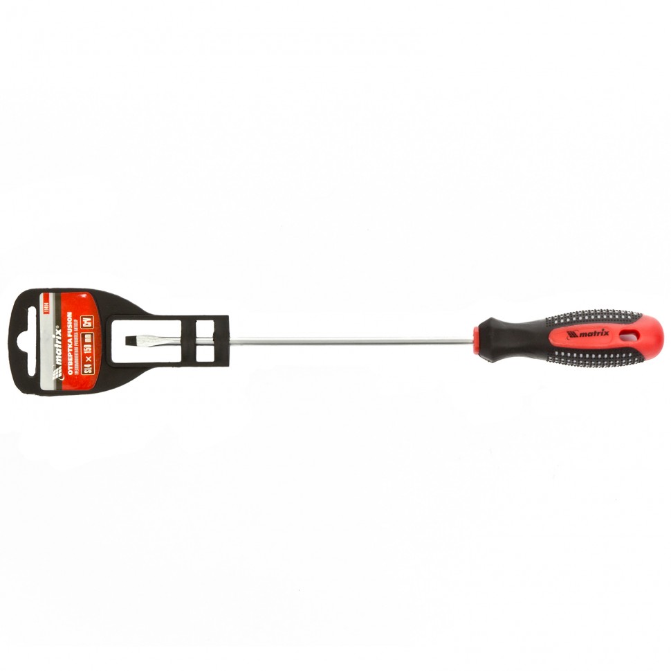 Отвертка Fusion, SL4 х 150 мм, CrV, трехкомпонентная рукоятка "Anti slip" Matrix