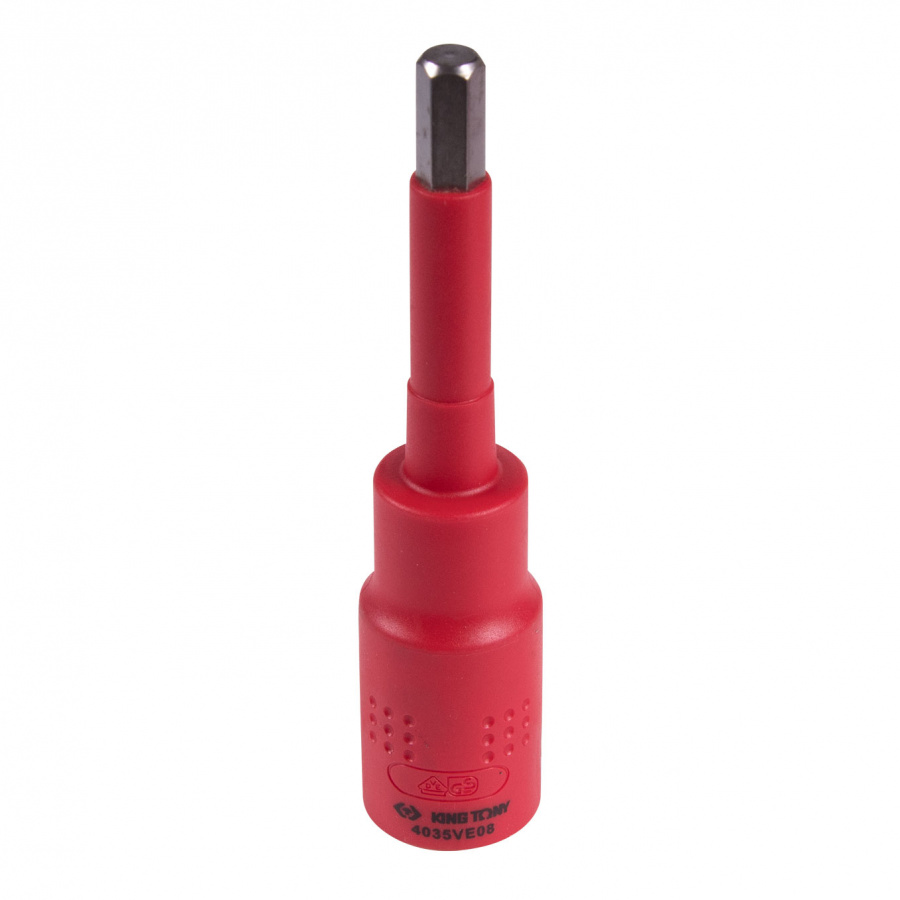 Насадка (бита) торцевая диэлектрическая 1/2", HEX, 8 мм, L = 120 мм KING TONY 4035VE08