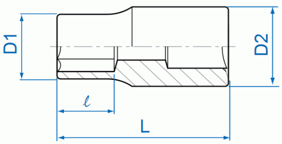 Головка торцевая TORX Е-стандарт 1/4", E6, L = 24 мм KING TONY 237506M
