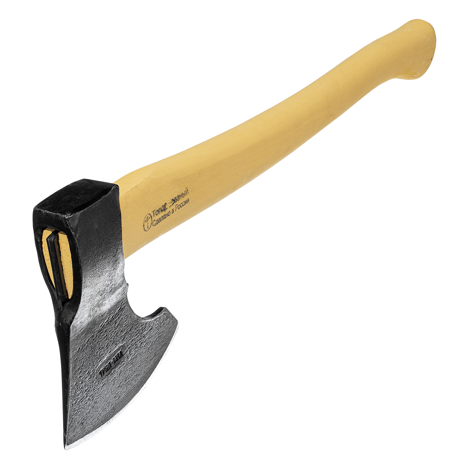 Топор кованый, в сборе, 1200/1550г, деревянное топорище, 500 мм, таежный "Тигр"
