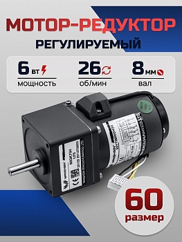 Регулируемый мотор-редуктор 60YT06WGV22X/60GK50H 6 Вт 26 об/мин 220 В