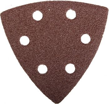 Треугольник шлифовальный ЗУБР "Мастер" универсальный на велкро основе, 6 отверстий, Р80, 93х93х93мм, 5шт