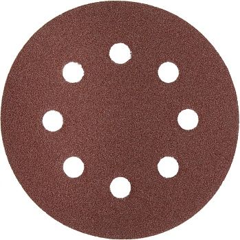 Круг шлифовальный ЗУБР "Мастер" универсальный, из абразивной бумаги на велкро основе, 8 отверстий, Р100, 125мм, 5шт