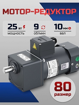 Мотор-редуктор 80YS25WGV22H/80GK150H 25 Вт 9 об/мин 220 В