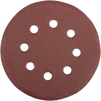 Круг шлифовальный универсальный STAYER "MASTER" из абразивной бумаги на велкро основе, 8 отверстий, Р180, 125мм, 5шт