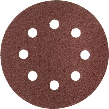 Круг шлифовальный ЗУБР "Мастер" универсальный, из абразивной бумаги на велкро основе, 8 отверстий, Р120, 125мм, 5шт