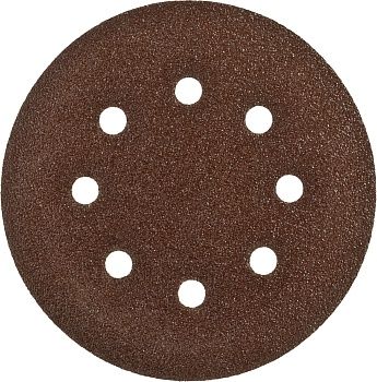 Круг шлифовальный ЗУБР "СТАНДАРТ" из абразивной бумаги на велкро основе, 6 отв., Р60, 150мм, 5шт